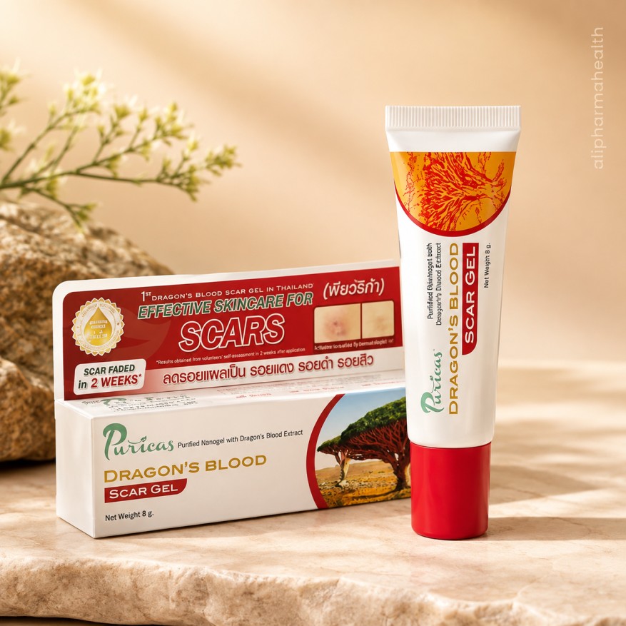 Puricas Dragon’s Blood Scar Gel 8g helps improve the appearance of acne scars, dark marks and uneven skin texture while supporting smoother, healthier-looking skin.